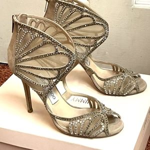 Jimmy Choo Swarovski Crystal Rhinestone Shoes size 6 (36.5)